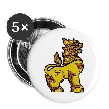 Chinthe Myanmar Myanmar - Buttons large 2.2''/56 mm (5-pack) - white - Front