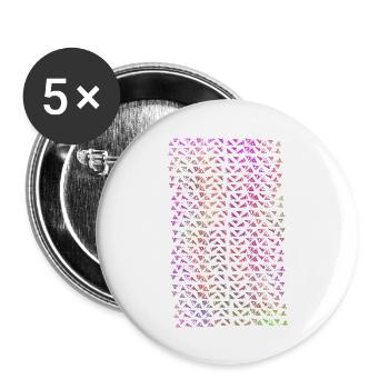 Buntes Muster - Buttons groß 56 mm (5er Pack) - Weiß - Vorne