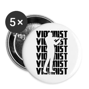 Violoniste - Lot de 5 grands badges (56 mm) - blanc - Devant