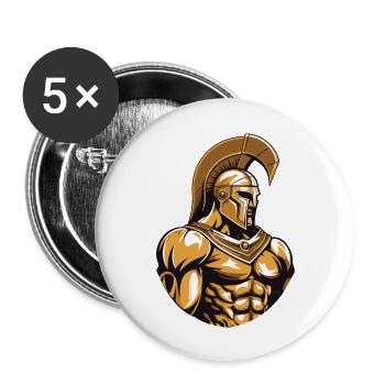 Spartan Gladiator Muscles Workout Gym - Buttons large 2.2''/56 mm (5-pack) - white - Front