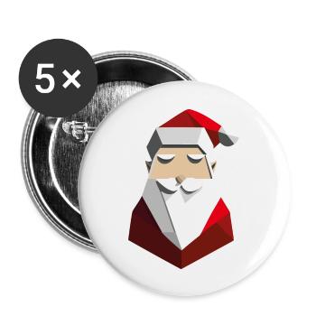 Geometric Santa Claus - Buttons large 2.2''/56 mm (5-pack) - white - Front