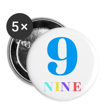Nine-9th Anniversary - Buttons large 2.2''/56 mm (5-pack) - white - Front