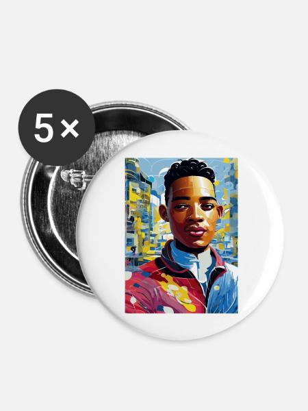 Ein junger Künstler (Kunstsammlung) - Buttons groß 56 mm (5er Pack) - Weiß
