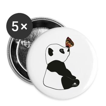 Panda butterfly - Buttons large 2.2''/56 mm (5-pack) - white - Front