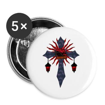 kreuze, laternen, Goth, bücher design, verschenken - Buttons groß 56 mm (5er Pack) - Weiß - Vorne