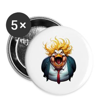 Trumpman cartoon - Buttons large 2.2''/56 mm (5-pack) - white - Front