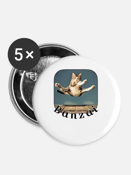 Sprungkatze über Tastatur - Buttons groß 56 mm (5er Pack) - Weiß