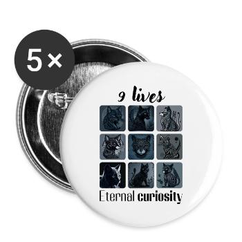 9 Lives - Buttons large 2.2''/56 mm (5-pack) - white - Front