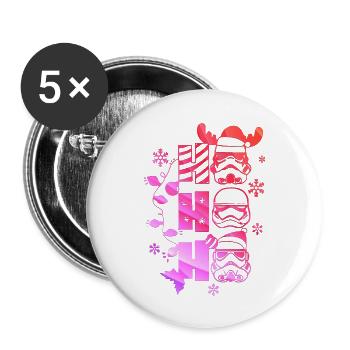 Weihnachten Weihnachtsmann Weihnachtsmann ungezogene Feiertage Winter - Buttons groß 56 mm (5er Pack) - Weiß - Vorne