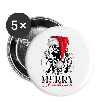 Santa Irish Setter Merry Christmas Dogs Wilsigns - Buttons large 2.2''/56 mm (5-pack) - white - Front