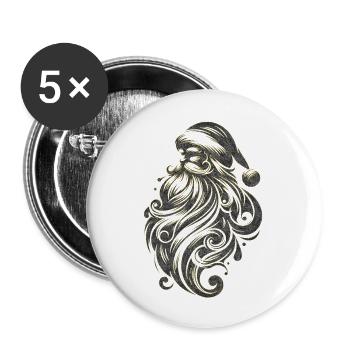 Weihnachten Weihnachtsmann Weihnachtsmann ungezogene Feiertage Winter - Buttons groß 56 mm (5er Pack) - Weiß - Vorne