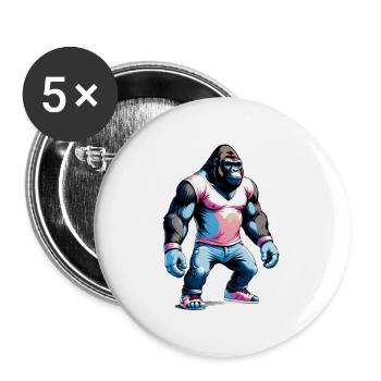 Boxen Gorilla Boxershorts - Buttons groß 56 mm (5er Pack) - Weiß - Vorne