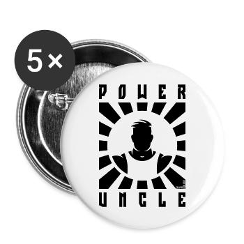 Power Uncle (Rays / Black) - Buttons large 2.2''/56 mm (5-pack) - white - Front