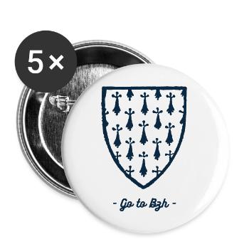 Blason Breton Moderne - Lot de 5 grands badges (56 mm) - blanc - Devant