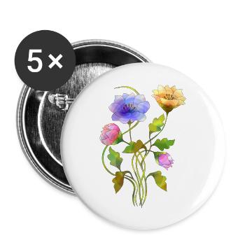 Flowers - Buttons large 2.2''/56 mm (5-pack) - white - Front