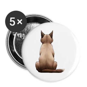 Tonkinesisch - Buttons groß 56 mm (5er Pack) - Weiß - Vorne