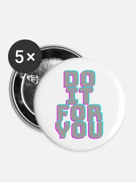 DoItForYou - Buttons groß 56 mm (5er Pack) - Weiß