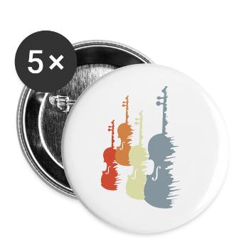 Geigen Skizze - Buttons groß 56 mm (5er Pack) - Weiß - Vorne