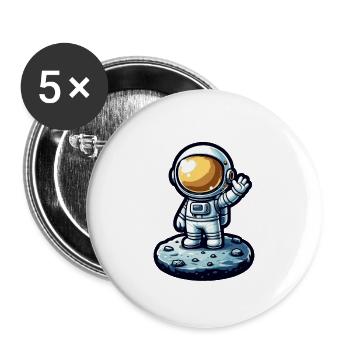 Little Astronaut - Buttons large 2.2''/56 mm (5-pack) - white - Front