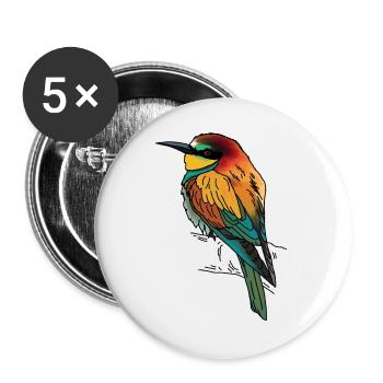 Bee-eater - Buttons large 2.2''/56 mm (5-pack) - white - Front