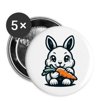 Die süße Häsin Helene - Buttons groß 56 mm (5er Pack) - Weiß - Vorne