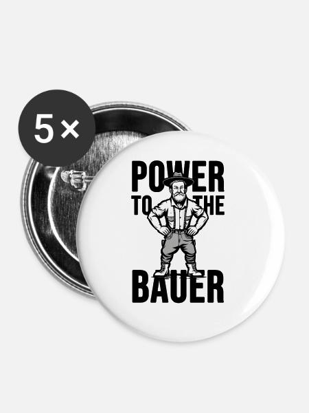 Power to the Bauer - Buttons groß 56 mm (5er Pack) - Weiß