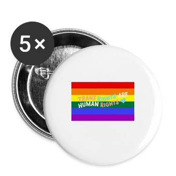 Trans Rights Are Human Rights - trans equality - Buttons groß 56 mm (5er Pack) - Weiß - Vorne