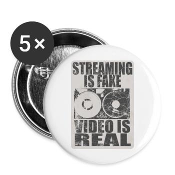 Video is real - Buttons groß 56 mm (5er Pack) - Weiß - Vorne