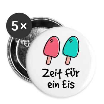 Time for a popsicle! - Buttons large 2.2''/56 mm (5-pack) - white - Front