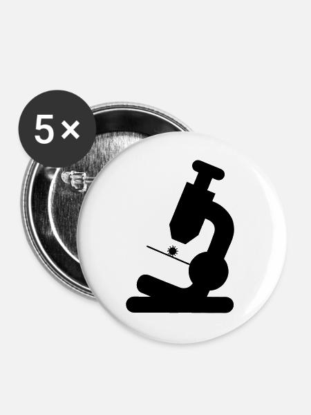 Mikroskop - Buttons groß 56 mm (5er Pack) - Weiß