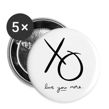 Xoxo Love you More - Buttons groß 56 mm (5er Pack) - Weiß - Vorne