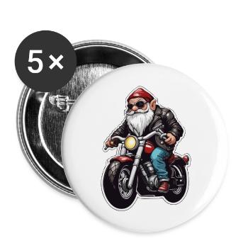 Gartenzwerg / Märchenland / Kobold / Gnom / Logo - Buttons groß 56 mm (5er Pack) - Weiß - Vorne