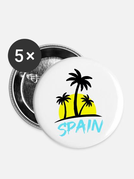 spain - Buttons groß 56 mm (5er Pack) - Weiß
