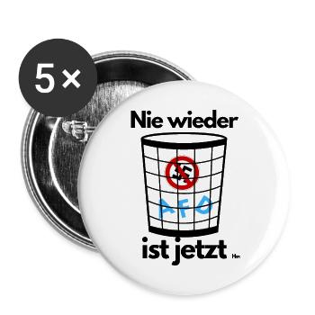 Nie wieder ist jetzt - Buttons groß 56 mm (5er Pack) - Weiß - Vorne