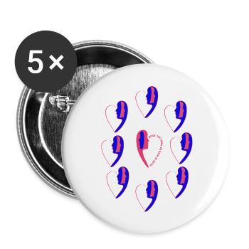 Séduction d'une femme amoureuse. - Lot de 5 grands badges (56 mm) - blanc - Devant