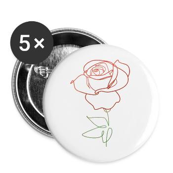 ROSE FLOWER LINER - Buttons large 2.2''/56 mm (5-pack) - white - Front