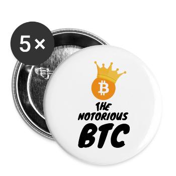 Crypto Notorious BTC 2 Bitcoin - Lot de 5 grands badges (56 mm) - blanc - Devant