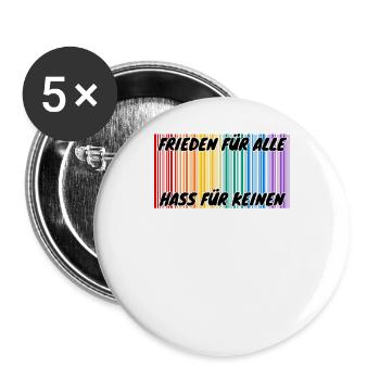 Demo Peace for all Hate for no 7 FCKAFD - Buttons large 2.2''/56 mm (5-pack) - white - Front