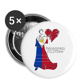 Philippines Filipina Flag Dalagang I Gift - Buttons large 2.2''/56 mm (5-pack) - white - Front
