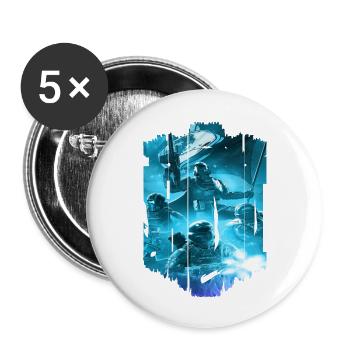 Ordinateur PC Technologie de jeu Gamer Gaming Moderne - Lot de 5 grands badges (56 mm) - blanc - Devant