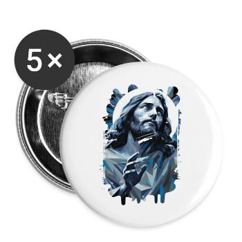 Jésus Bible Religion Chrétienne Croix Chrétienne Chrétienne - Lot de 5 grands badges (56 mm) - blanc - Devant