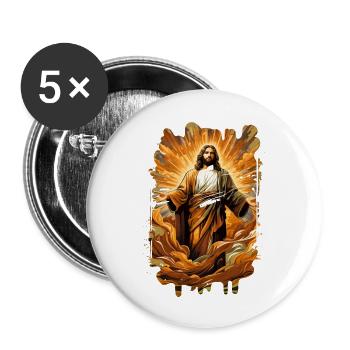 Jésus Bible Religion Chrétienne Croix Chrétienne Chrétienne - Lot de 5 grands badges (56 mm) - blanc - Devant