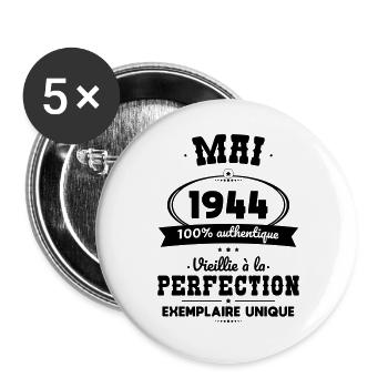 80th Anniversary - May 1944 Perfection - Buttons large 2.2''/56 mm (5-pack) - white - Front