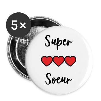 SUPER SISTER - Buttons large 2.2''/56 mm (5-pack) - white - Front