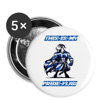 Das ist meine Stolze Flagge Griechenland - Buttons groß 56 mm (5er Pack) - Weiß - Vorne
