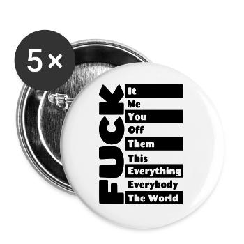 auf alles # - Buttons groß 56 mm (5er Pack) - Weiß - Vorne