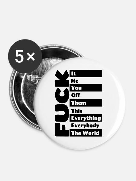 auf alles # - Buttons groß 56 mm (5er Pack) - Weiß