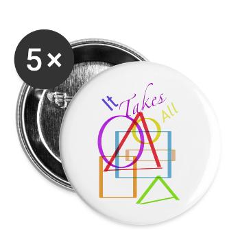 All shapes - Buttons large 2.2''/56 mm (5-pack) - white - Front