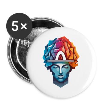 Männer Denken - Buttons groß 56 mm (5er Pack) - Weiß - Vorne
