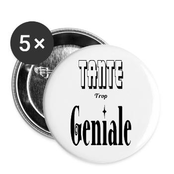 Tante Trop Géniale Tata - Lot de 5 grands badges (56 mm) - blanc - Devant